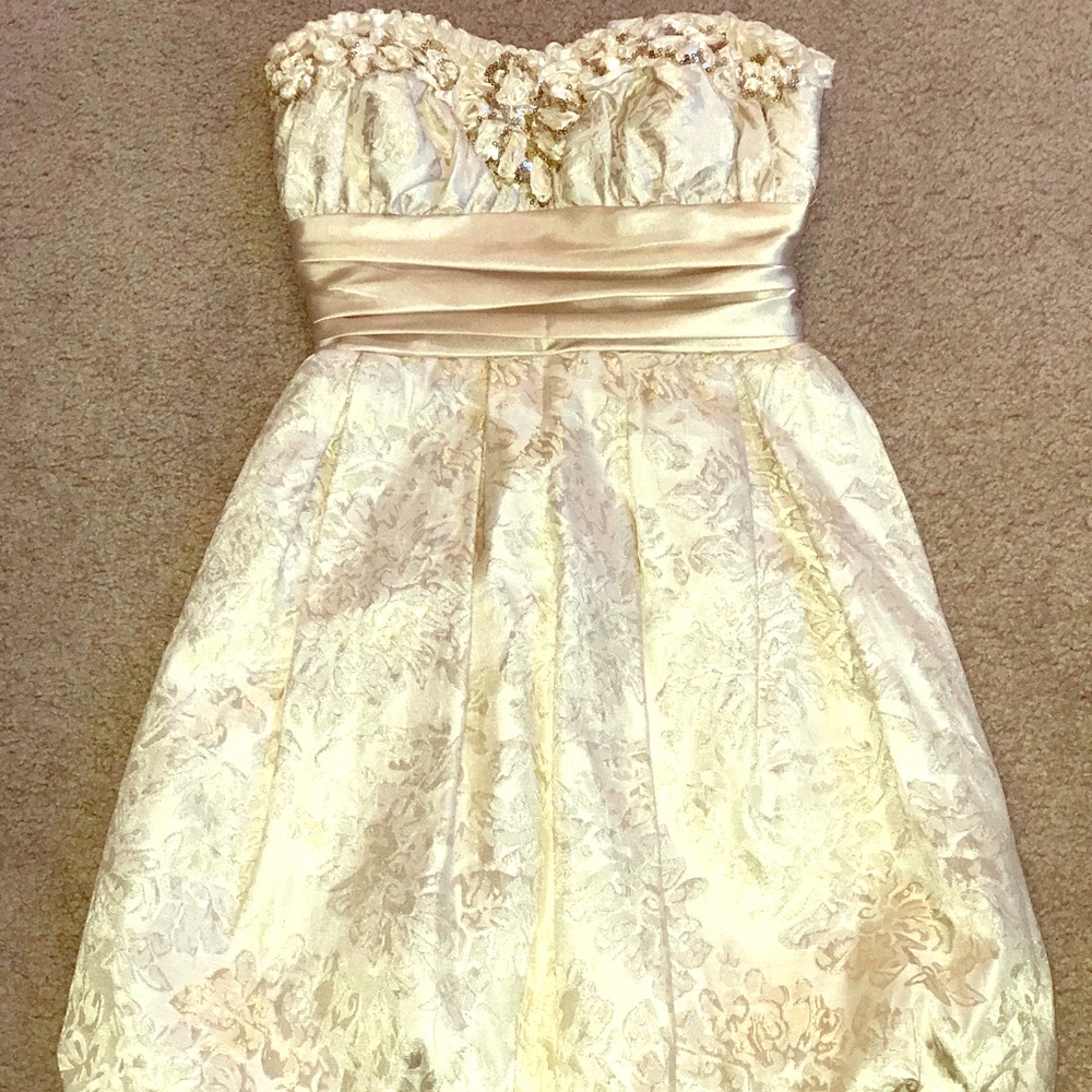SALE!!!! REDUCED! Gold dress with flower detailing